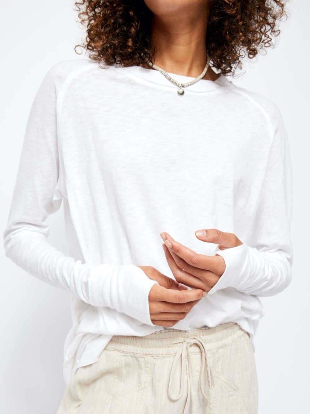 Free People We The Free Arden Oversized Lightweight Hi-Low Cotton Top Size Small